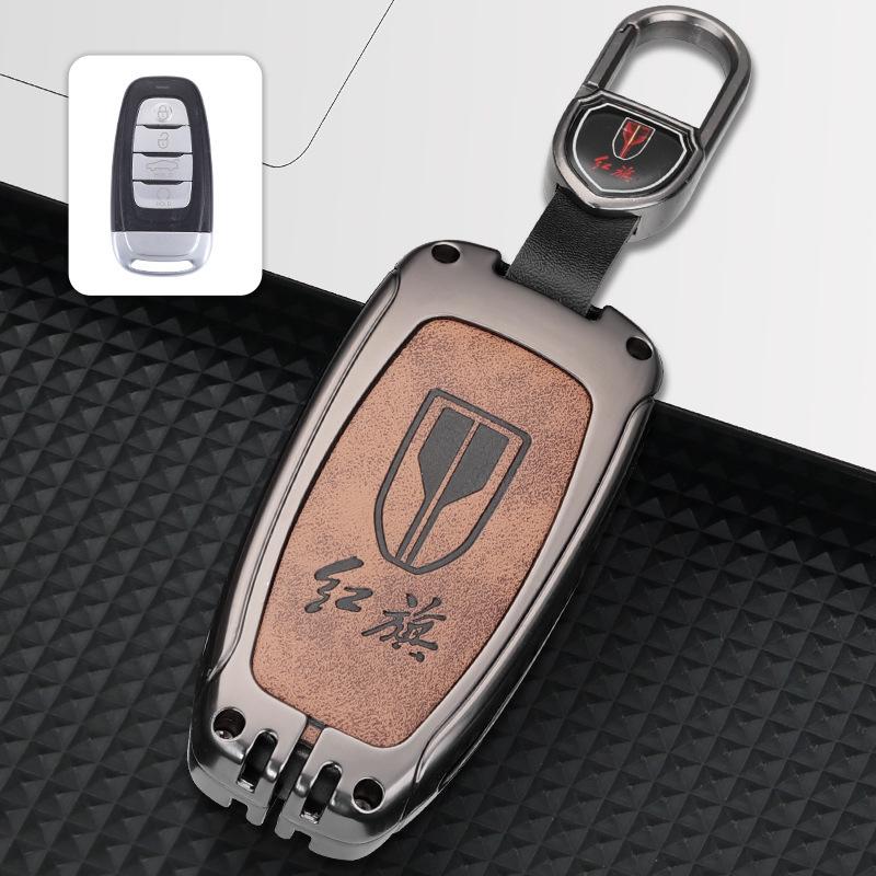 Hongqi H5/H9 Key Cover: EHS9 Metal Car Key Shell with Buckle for Men.