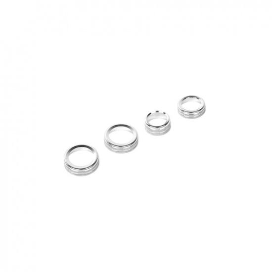4pcs Headlight Switch 4WD Knob Trim Ring for Ford F-150 09-14 Silver Accessories