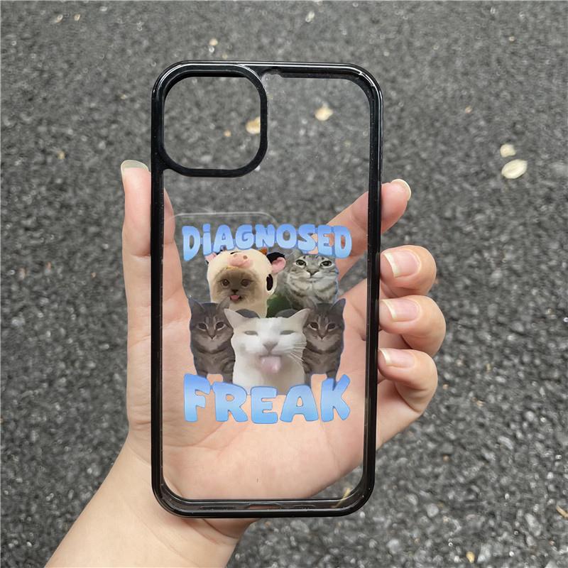 Funny Cartoon Meme Cat Phone Case for IPhone 15 Pro Max 16 11 12 13 14 Pro Max 7 8 Plus 13 Mini XS Max XR 17 Cover Clear Fundas