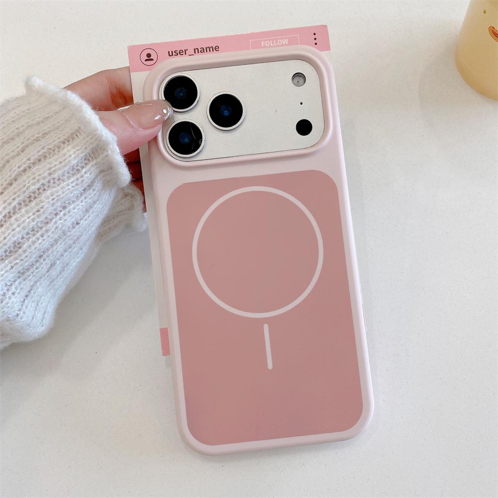 

For Magsafe Magnetic Wireless Charging Solid Color Liquid Silicone Phone Case For iPhone 17 Pro Max 17 17 Pro Bumper Back Cover iPhone17 Pro Max розовый