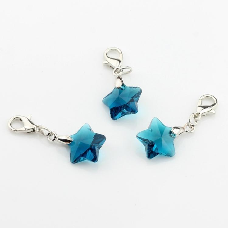 Popular Alloy Earrings Accessories Colorful Five-Pointed Star Pendant Keychain Lobster Clasp Keyring Bag Accessory