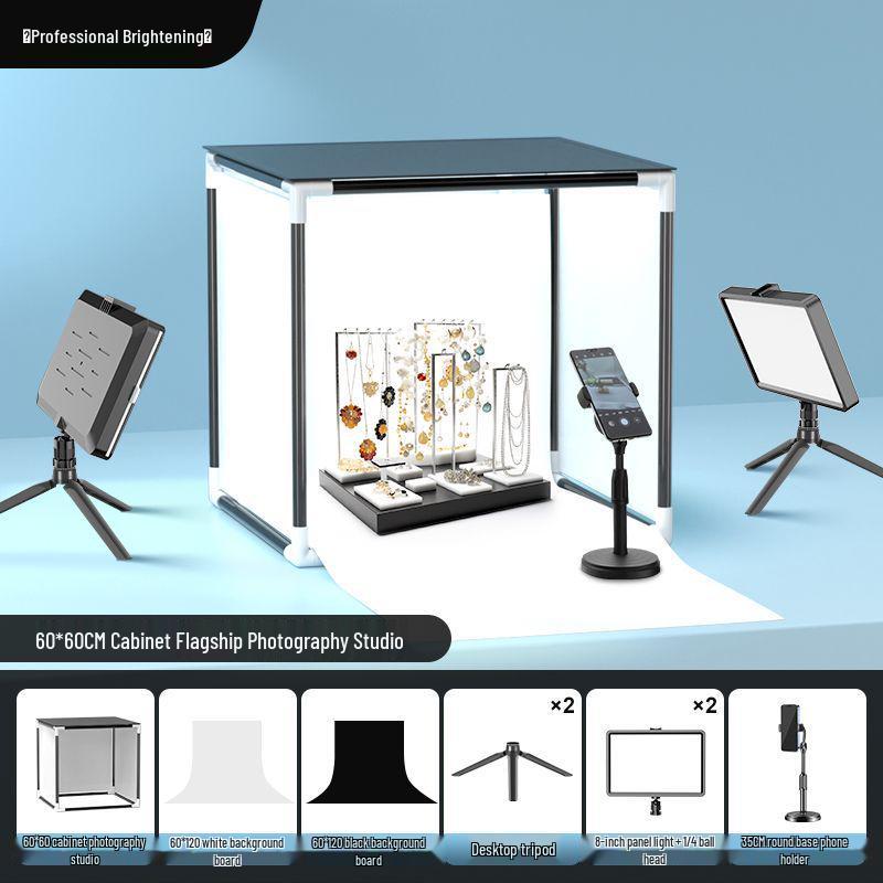 Portable LED Photo Studio Tent with Fill Light for Jewelry