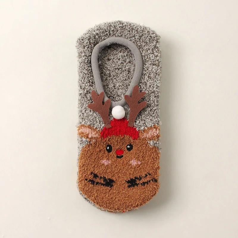 Fall/Winter Floor Socks Warm Non-slip Stockings Indoor Yoga Socks Low Calf Slipper Women Cute Hedgehog Home Hosiery Xmas Gifts