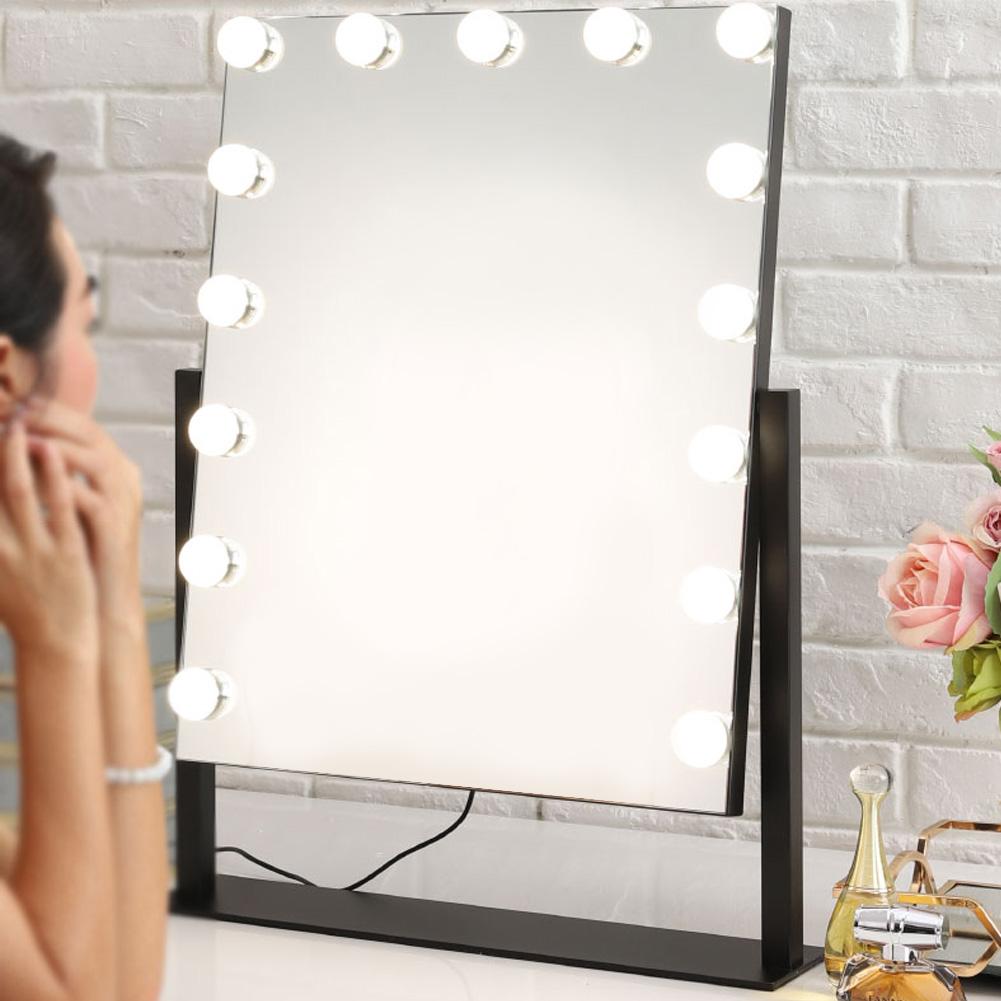 10 LED Trójbarwne Ściemnialne Żarówki Zestawu Oświetlenia Lusterkowego do Makijażu, Lampka Stołowa do Makijażu z