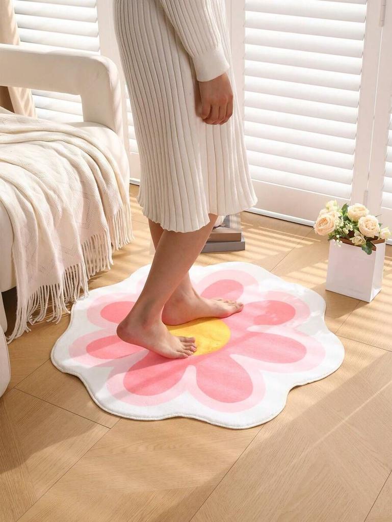 Simple Flower Round Carpet For Home Decoration Anti-Slip Mat For Living Room And Bedroom And Small Carpet For Home Areas