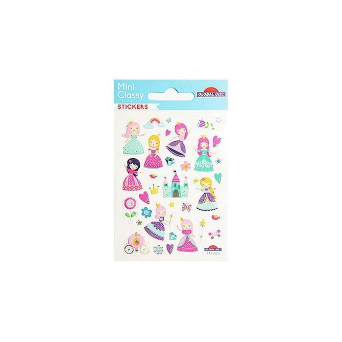 Autocollants - GLOBAL GIFT - Mini Princesses - Dorures - 1,8 cm - Design exclusif