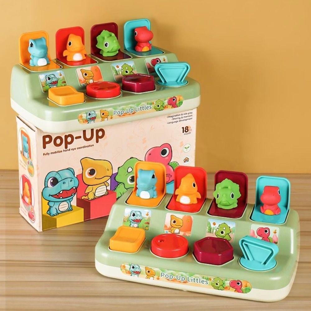 Button Interactive Animal Toy Box Cartoon Animals Activity Pop Up Toy Dinosaur Switch Box Children