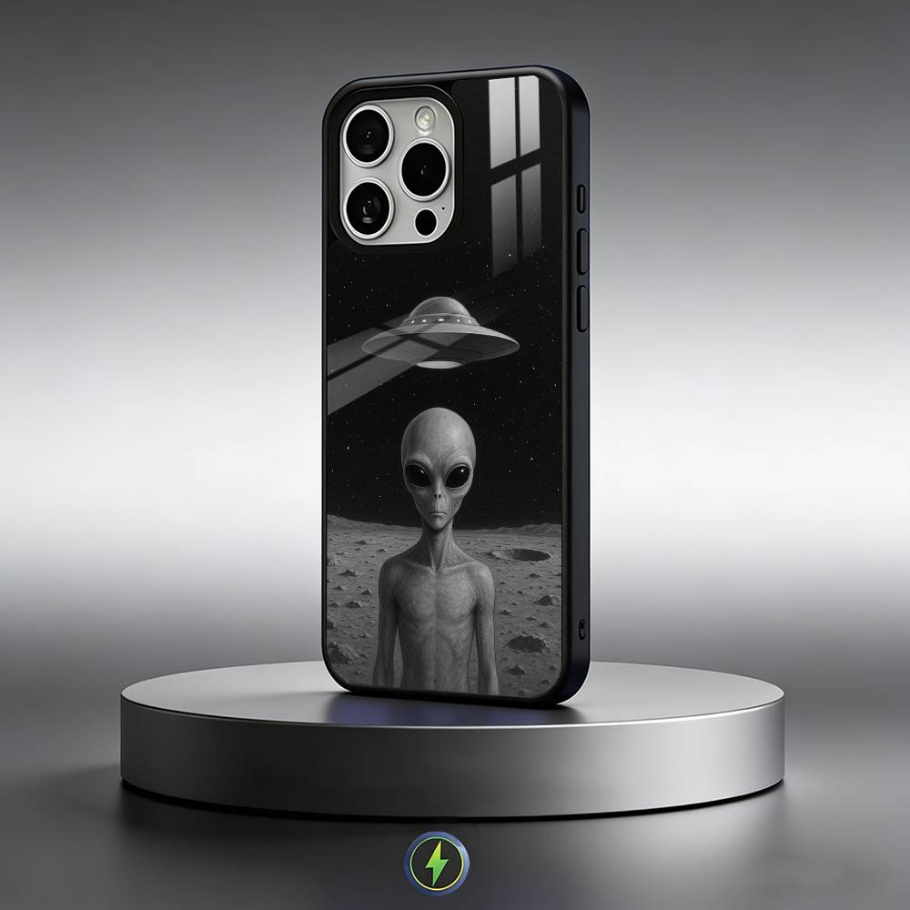 Singular Space UFO Alien Phone Case For iPhone17,16,15,14,13,12,11 Plus,Pro Max Magnetic For Magsafe Wireless Charging