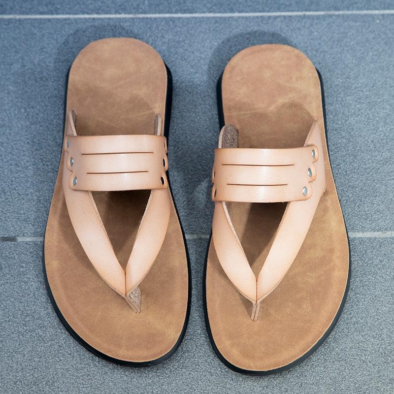 Eleganti Pantofole da Uomo in Pelle Suola Antiscivolo Mezza Ciabatta Comode Scarpe Estive Passeggiata Tempo Libero Uomo Sandali Bassi Infradito