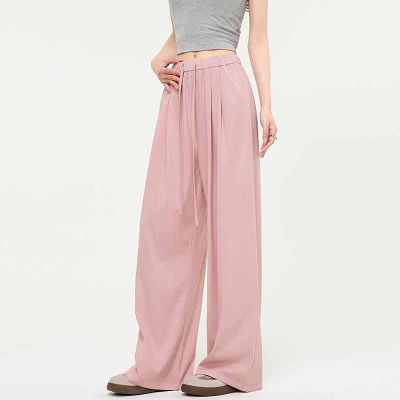 Women's Tencel Blue Wide-Leg Jeans - Summer 2026 Collection, Loose, Slimming, and Drape Fit