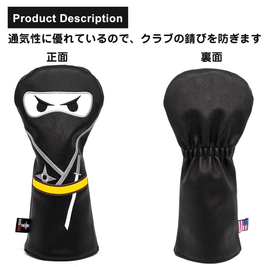 מחבט גולף כיסוי עץ גולף כיסוי דרייבר גולף פיירוויי והיברידי פרימיום לגברים ונשים כיסויי ראש בסגנון נינג'ה לשימוש כללי, סט, כיסוי, עץ, שימוש כללי,