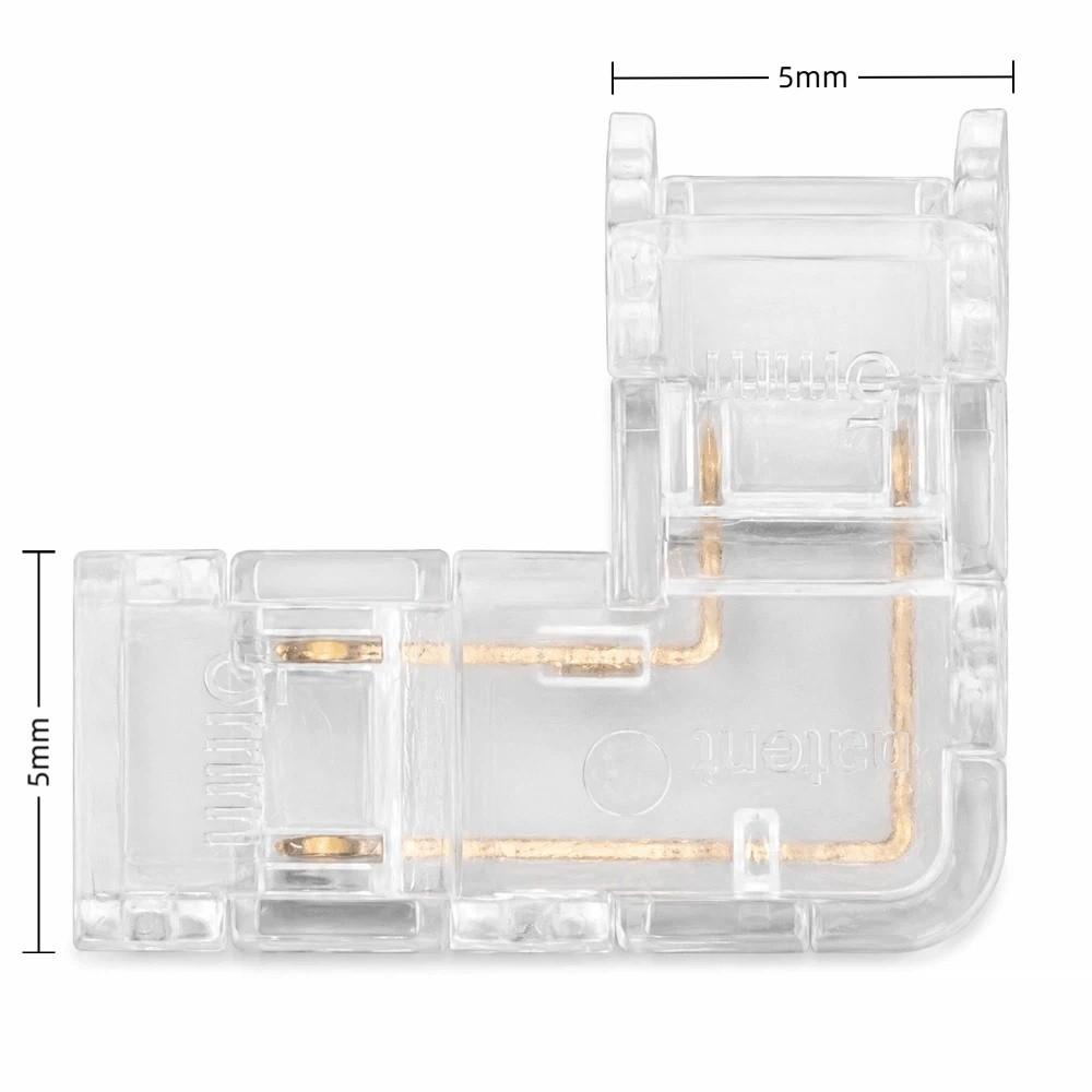 8pcs 5mm LED Strip Light Connectors 2 Pin L Shaped Connectors  Right Angle Connection