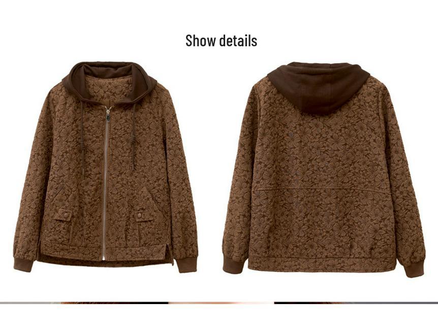 Women's Spring 2024 Fashionable Chinese Jacquard Hooded Jacket