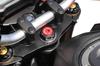 SP Takegawa Stem Nut, Black/Red, for Grom, CBR250R, CB400F, Zoomer X, Z125 Pro, etc. (Product Code: 06-02-0086)