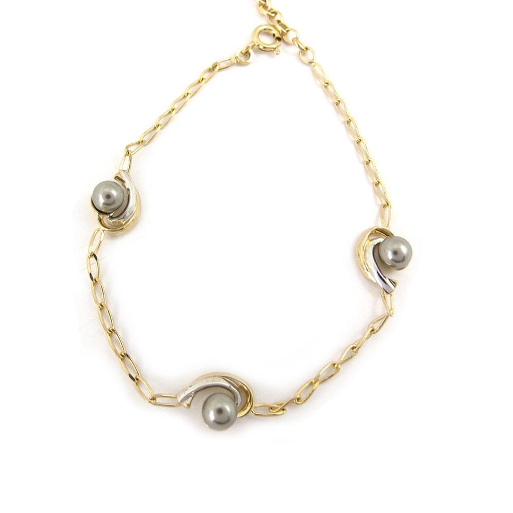 Altesse [K6383] - Gray Gold-plated 'Pearl Beauty' Bracelet