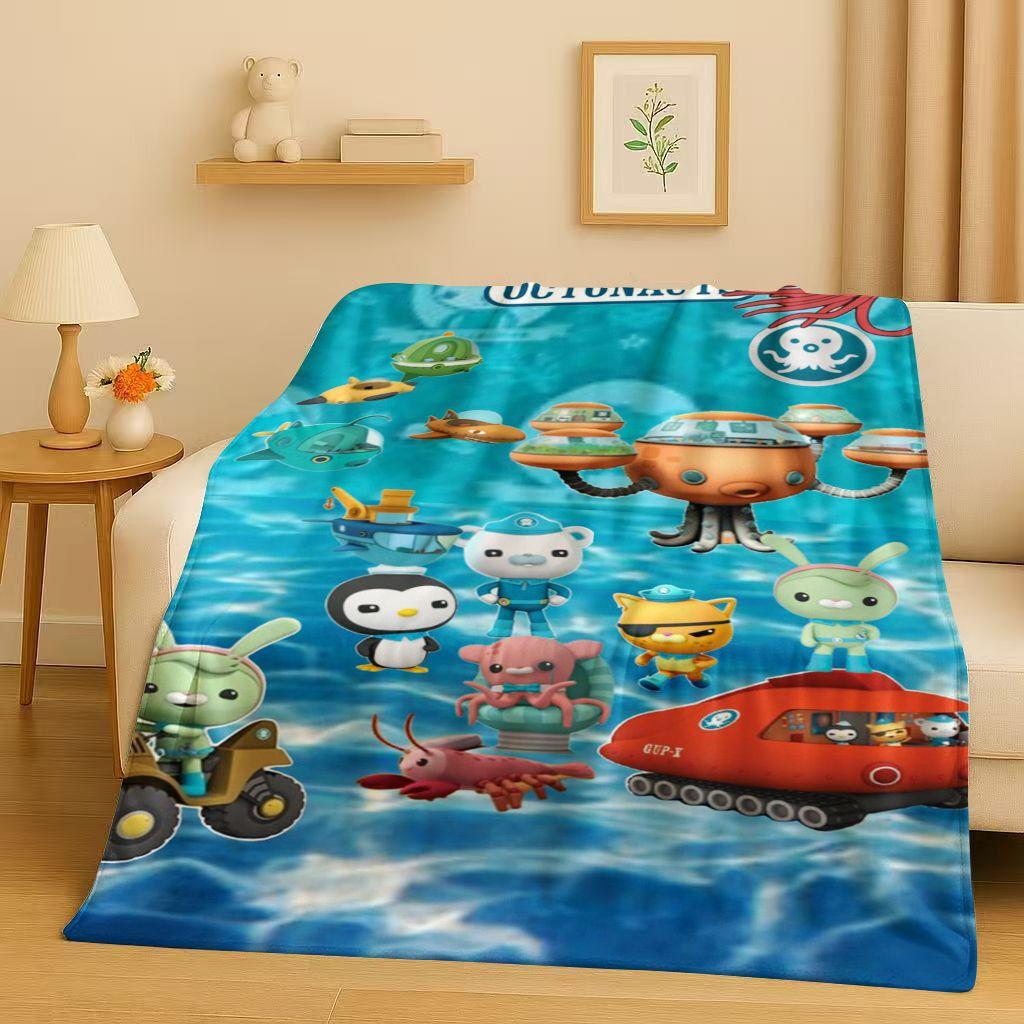 Süße Octonauts Barnacles Cartoon Flanelldecke, Ultraweiche Warme Plüschdecke für Zuhause Schlafzimmer Bett Sofa Abdeckung Büro Reise Kind