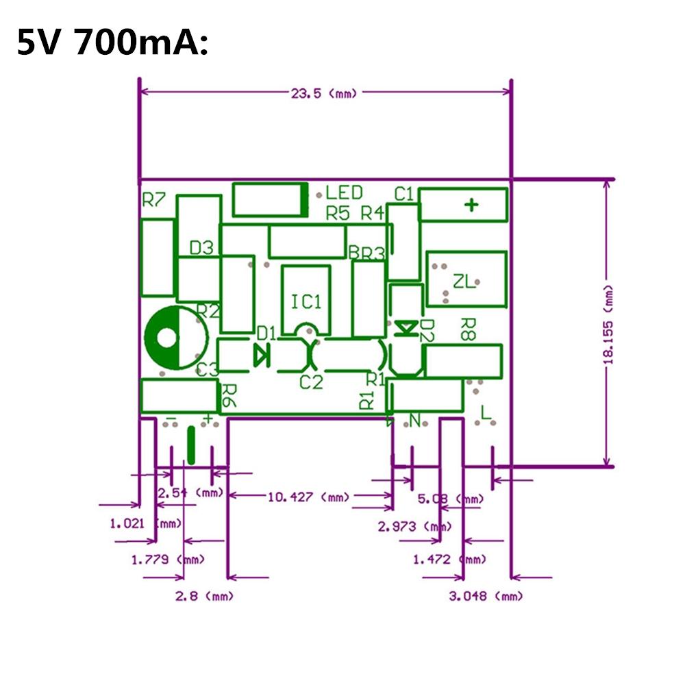 Convertitore Buck di precisione AC-DC 5V 700mA 5V 1000mA 12V 450mA Nuovo modulo di alimentazione del trasformatore step-down da 12V 450mA AC 220V a 5V DC