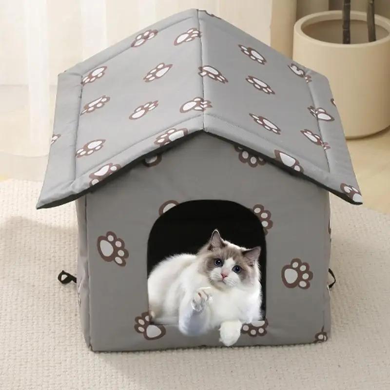 Outdoor Waterproof Cat House Insulated Feral Cat House Shelter For Winter Insulated Outside Feral Cat House Shelter With Door