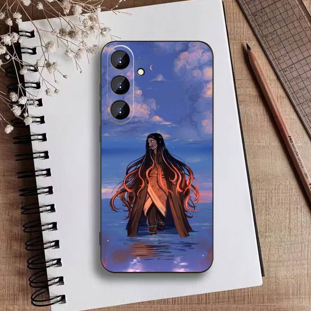 Nezuko P-Kamado Phone Case For Samsung Galaxy A73,21,22,32,71,53,52,51,80,5G Soft Black Cover