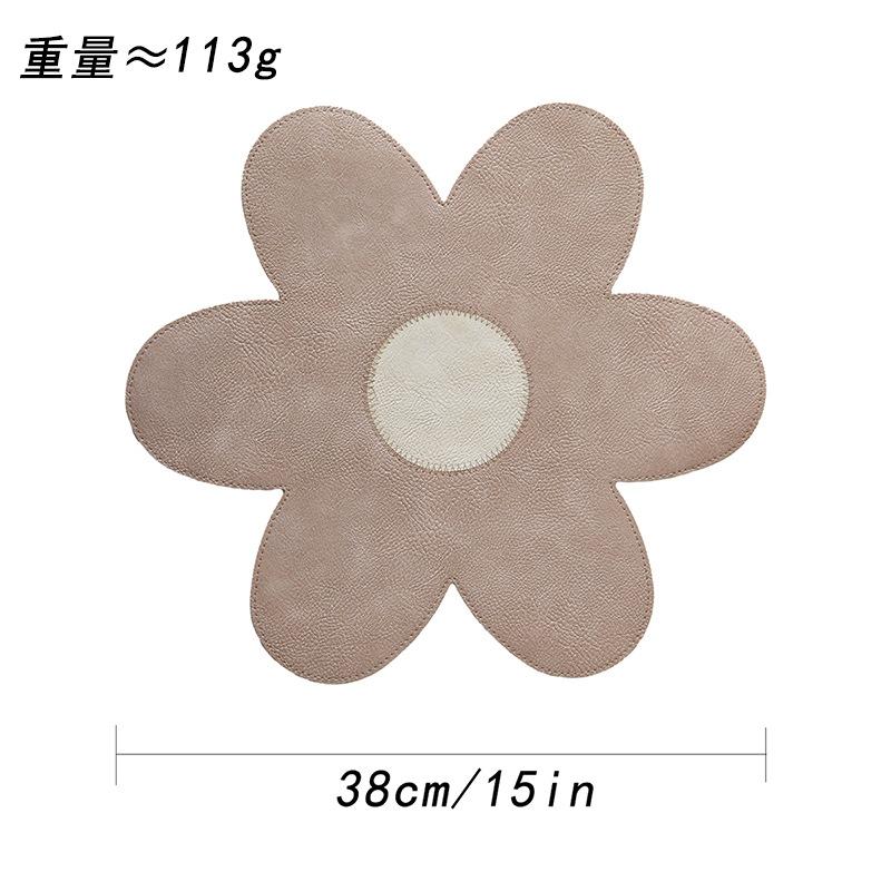 ins spring and summer explosion flower leather placemat thermal insulation waterproof oil-proof thermal insulation mat dining table mat petal coaster