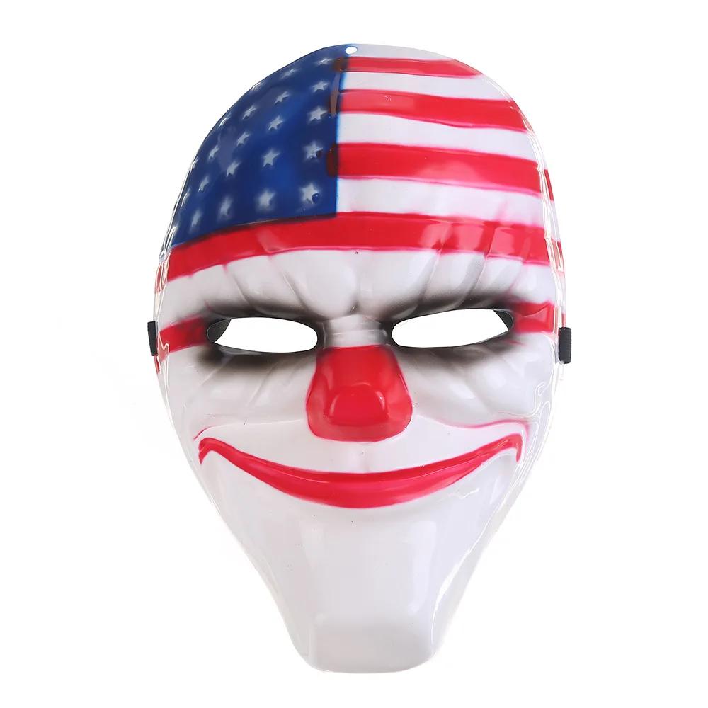 Halloween Scary Clown Payday Mask Cosplay Masquerade Prop Carnival Mask Joker Dallas Wolf Hoxton Chains Movie Props Mask