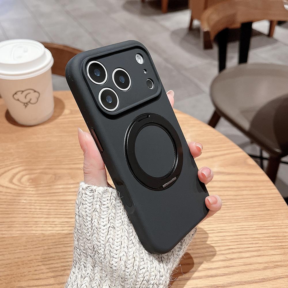 Liquid Silicone Magnetic Stand Holder Phone Case For iPhone 17 Air 17Pro 17 Pro Max For Magsafe Wireless Charging Cover
