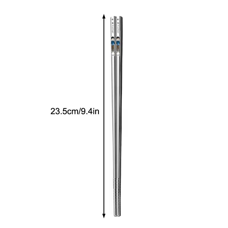 HOT Japanese Anti-Slip Chopstick Stainless Metal Food Sticks Fast Food Noodles Sushi Chopsticks Dishwasher Safe Tableware Bar