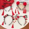 Pearl Bow Tassel Hanfu Hair Hoop Children's Headband Chinese Style Hair Band New Year Headress