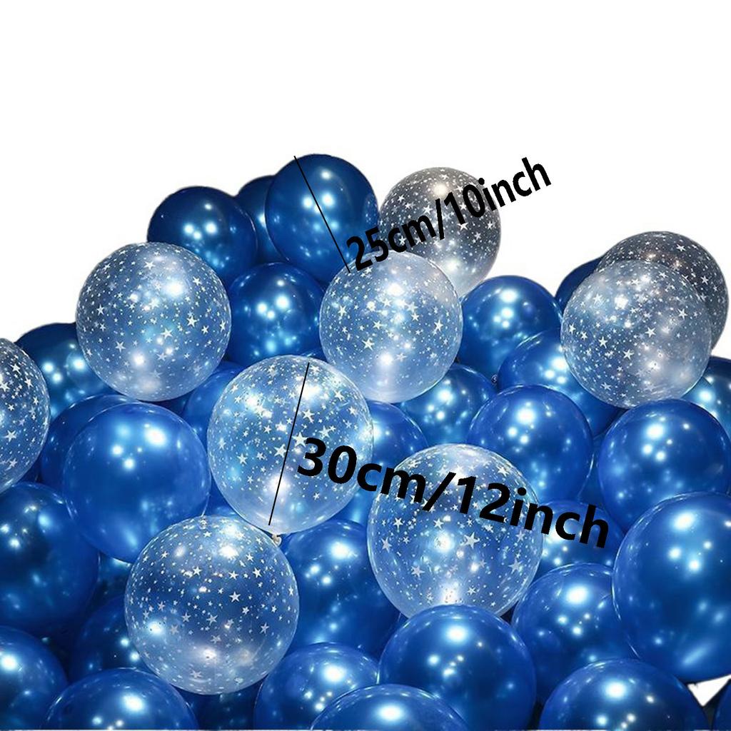 20 Pcs Pearl Blue Thick Transparent Starry Sky Latex Balloon Set for Birthdays Weddings Graduation Helium Ballons Decoration