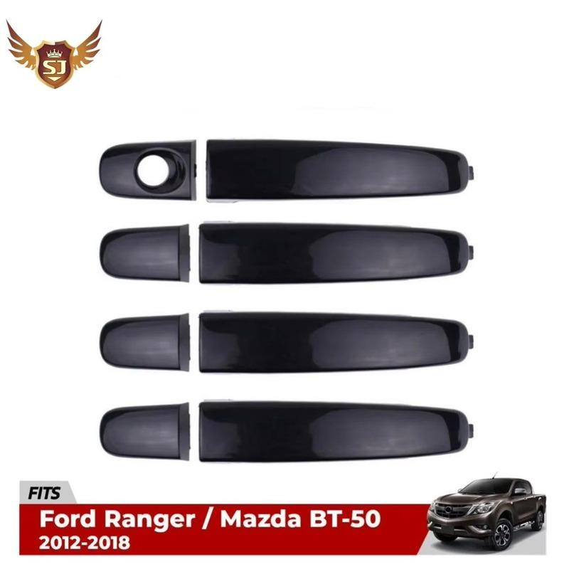 Äußerer Türgriff für Ford Ranger Everest T6 T7 Mazda BT50 2012- Chrom&SCHWARZ Mit Kappe