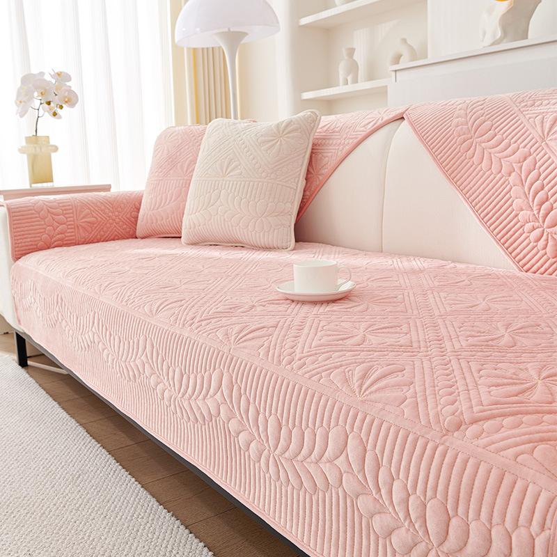 Plush Jacquard Sofa Cover Thicken  L Shape Corner Little Fresh Sofa Towel Cover Non-Slip Couch Protector for Living Room Cushion