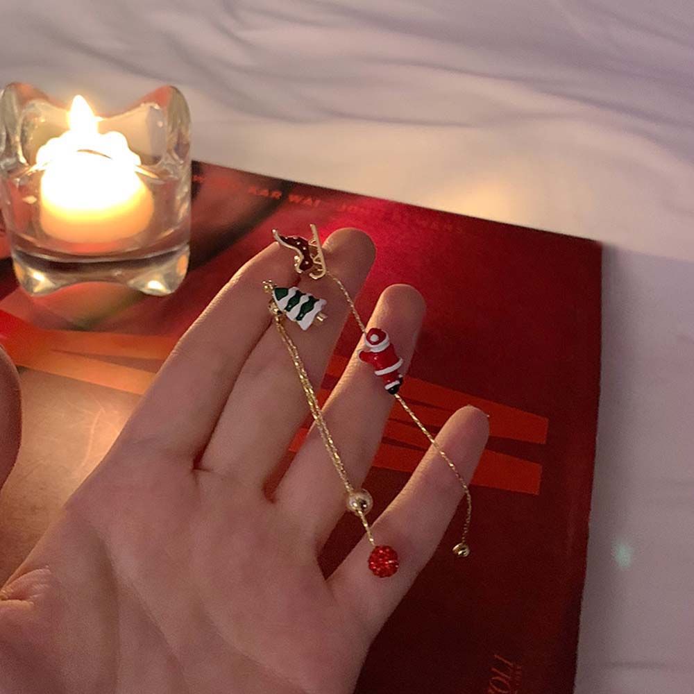 Snowflake Christmas Earrings Korean Style Earrings Female Ear studs Asymmetrical Dangle Earrings