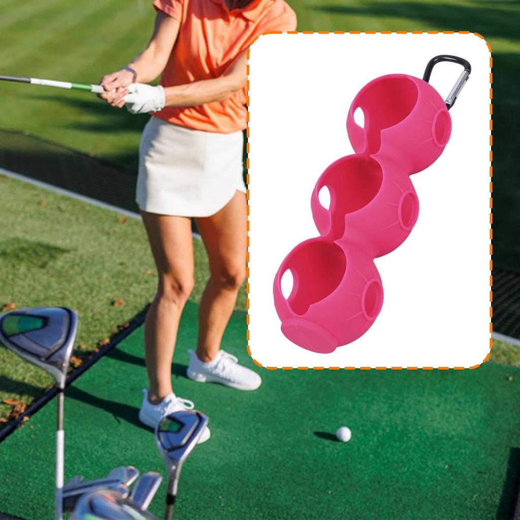 Golf Ball Holder Carrier Lightweight with Hook Holds 3 Balls Sleeve Bag for Training Recreation