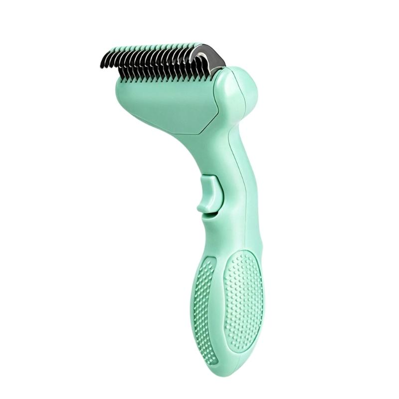 Brushing Comb for Matted Hair Removal, Dematting Tool With Metal Teeth and Textured Handle for Long-Hair Brushing Use
