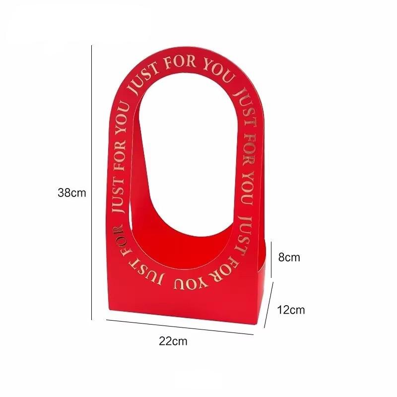 

1/4/8/16PCS Foldable Carton Flower Basket Handheld Bouquet Gift Bag Valentine s Day Flower Packaging Wedding Party Decoration