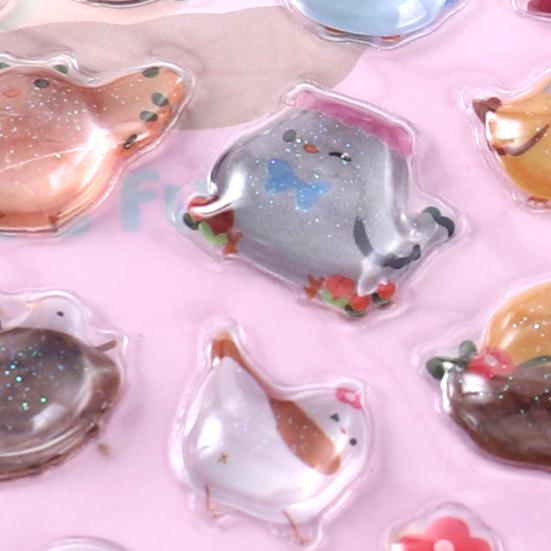 3D Panda Bunny Puffy Stickers Faux Crystal Gem Relief Stickers for Phone Decoration Cute Cartoon Stickers for Kids DIY Crafts