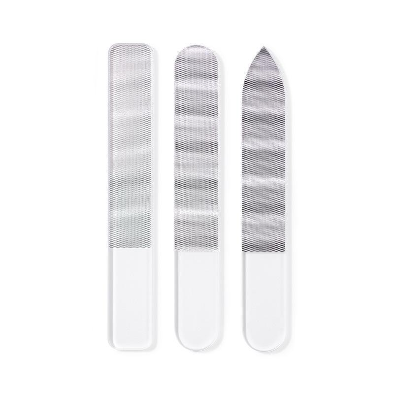 Black Tech Crystal Glass Nail File: Double-Sided Nail Shaper & Polisher for Nail Art