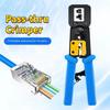 Portable Hand Network Tools Pliers Pass Through Crimper Multi Function Pressing Clamp End-Pass-Through Connectors Cable Stripper