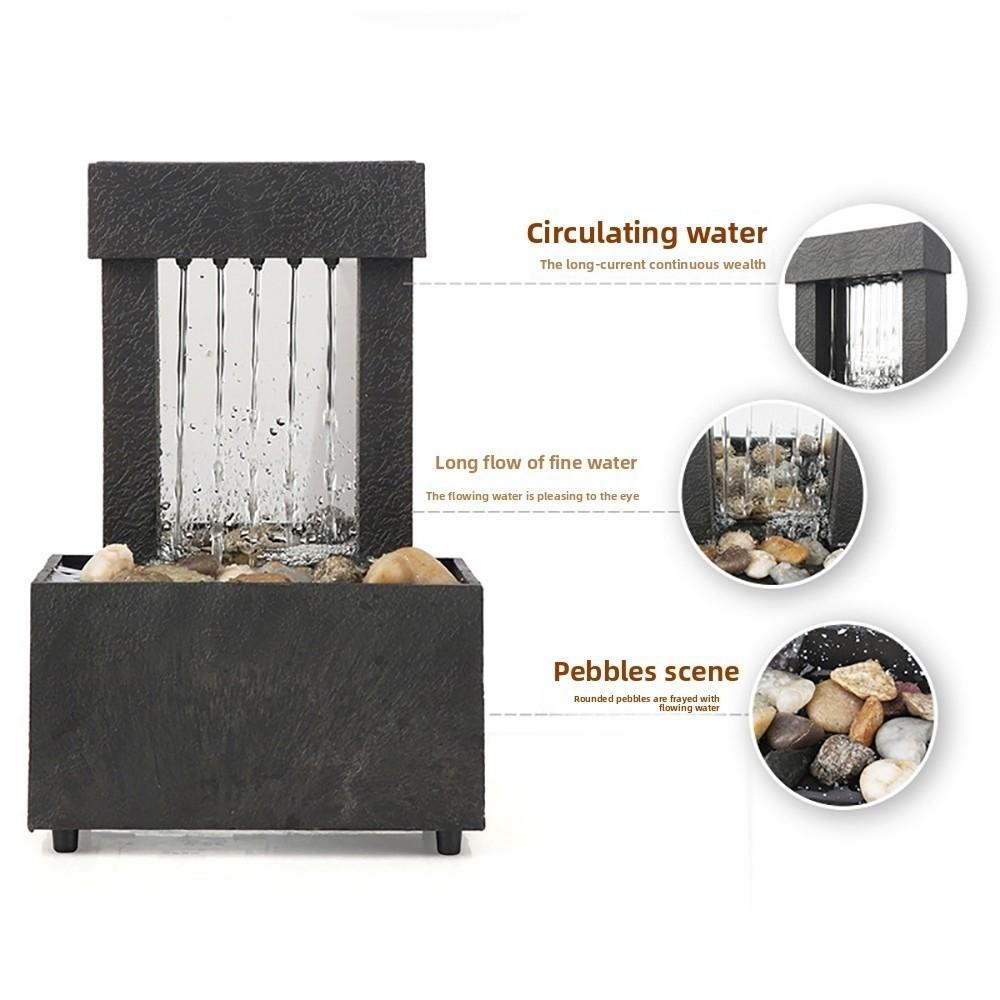 Battery/Plugged in Water Fountain Circulating Water Flow Waterfall Decoration  Office Ornaments