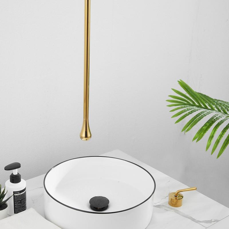Wall-Mounted Water Drop Faucet with Adjustable Boom, Single-Hole Control, for Hot & Cold Water
