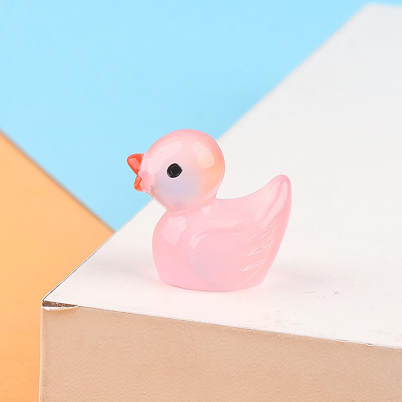 10Pcs Glow-in-the-Dark Resin Duck Set - Durable and Cute Car Dashboard Decor Ornament Anime Accessories DIY Gift Girl Boy