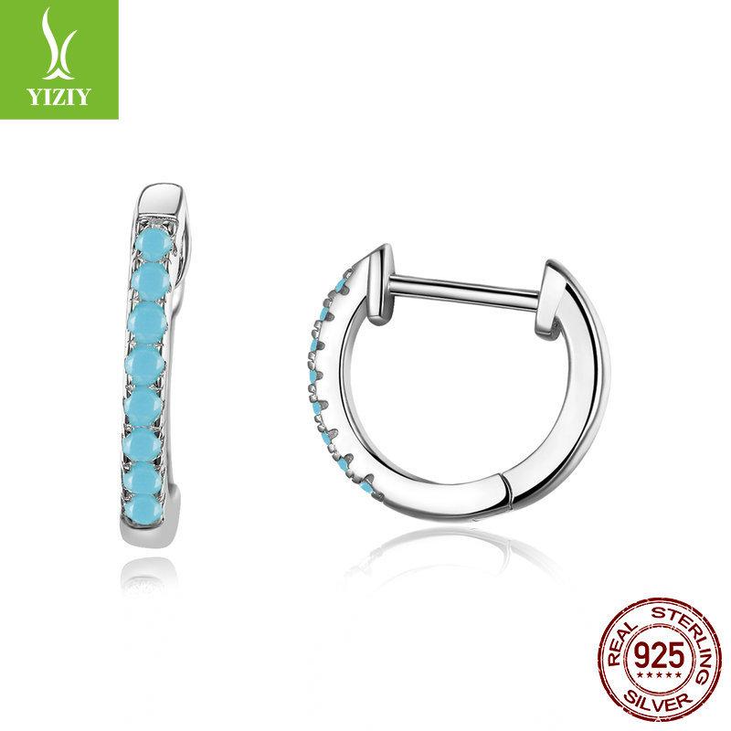 Kleine Kreise 925 Silber Ohrringe Schlichte Mode Vergoldet Echtes Gold Temperament Silber Stecker Sce498