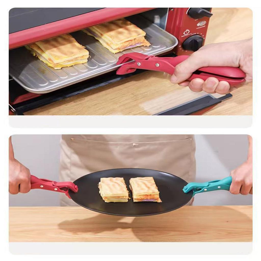 Multifunction Kitchen Tongs ABS Silicones Design Heat Resistant Hot Plates Gripper Clamp For Bowls Pan Safe Handling