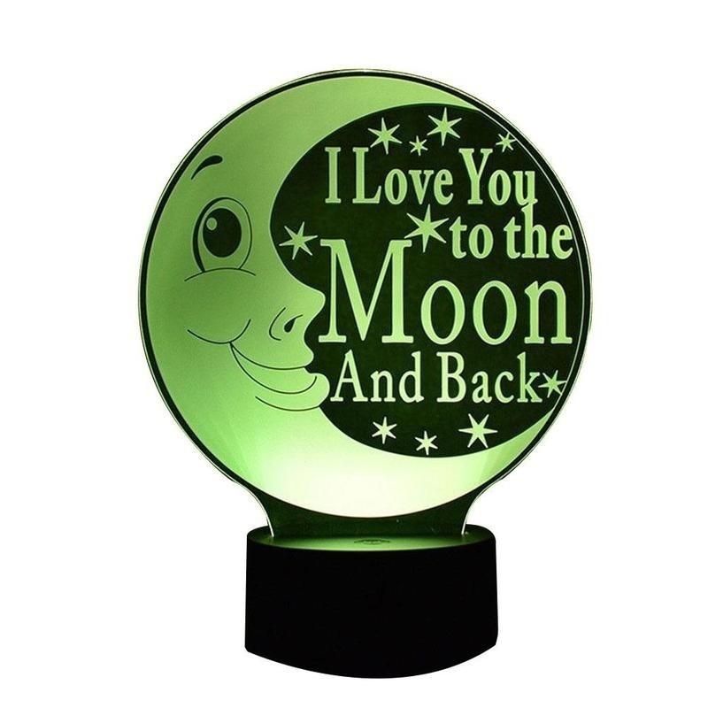 Neue LED 7 Farben wechselnde 3D-Nachtlicht-Tischlampe, USB-Lampe, Acryl, Mondnacht-Design