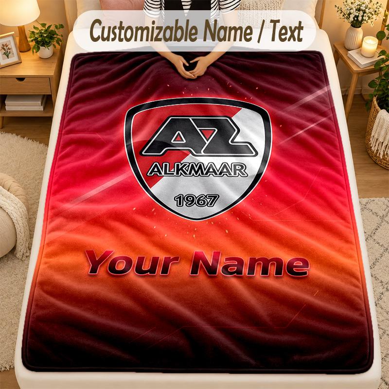 Flannel BlanketAZ Alkmaar Custom Name Text Personalized Soft Warm Throw Blanket Home Decor Gift