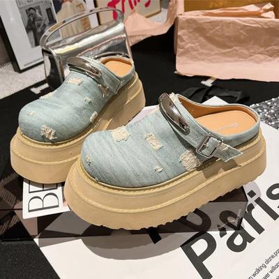 Fashion Flats Women Slippers Platform Slingback Mules Shoes Fashion Woman Sandals Summer 2025 Designer Flip Flops Dress Zapatos De Mujer