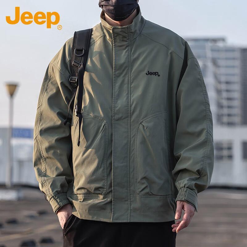 Jeep Men's Stand Collar Casual Jacket