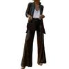Women Pant Coat Shiny Sequin Formal Commute Style Solid Color Cardigan Long Seeve