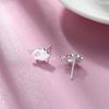 925 Silver Jewelry Cute Cartoon Hollow Heart Pig Stud Earrings for Women Girls Party Jewelry For Girls Friend Gift