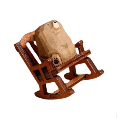 Animal Figurine In Rocking Chair for Home Decor And Gifts